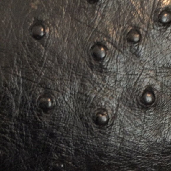 Vintage black Ostrich Skin Handbag - Picture 2 of 5